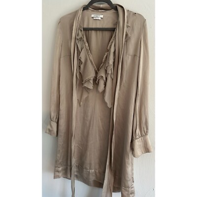 Givenchy Silk Ruffle Tie Gold Dress - Size 36 | eBay