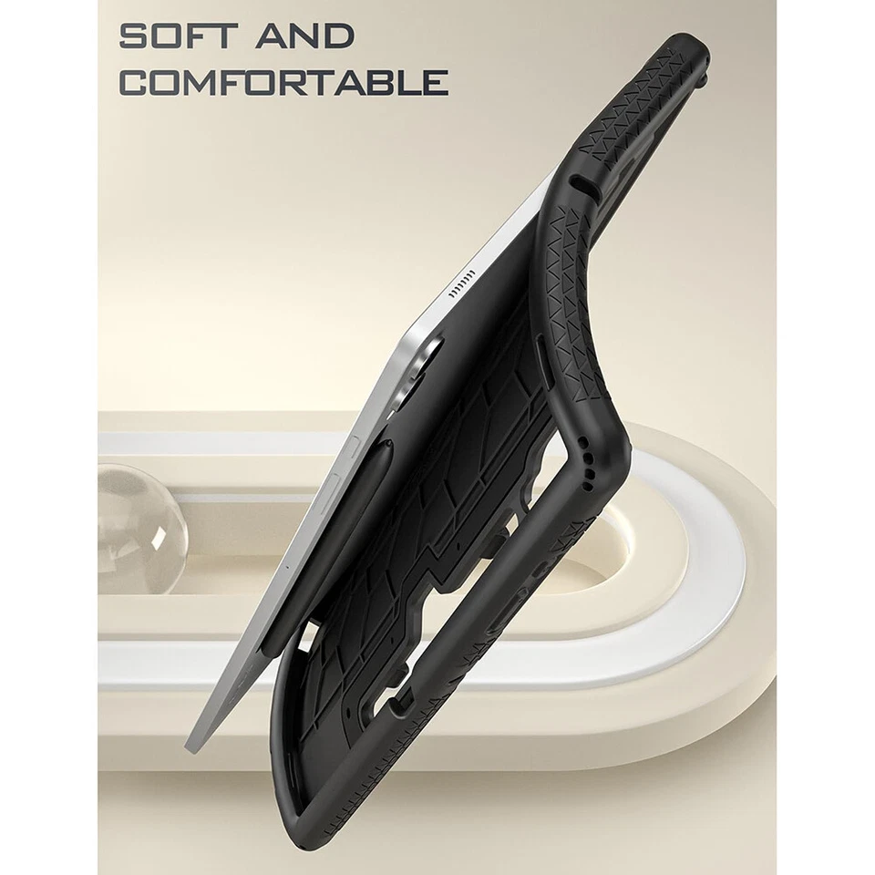 For Galaxy Tab S10 Plus S9 Plus Case With Pen Holder Poetic Silicone Cover Black - Image 4 of 4