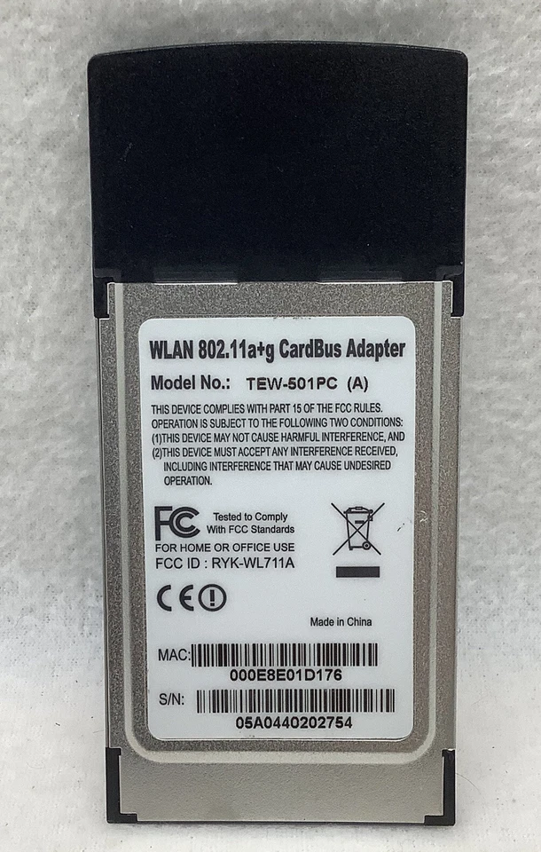 TRENDnet TEW-501PC 108Mbps 802.11a/g Wireless LAN CardBus PC Adapter - Image 2 of 3