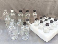 Mixed Lot Clear Glass Bottles with Lids Round Small Medium Large Assorted
