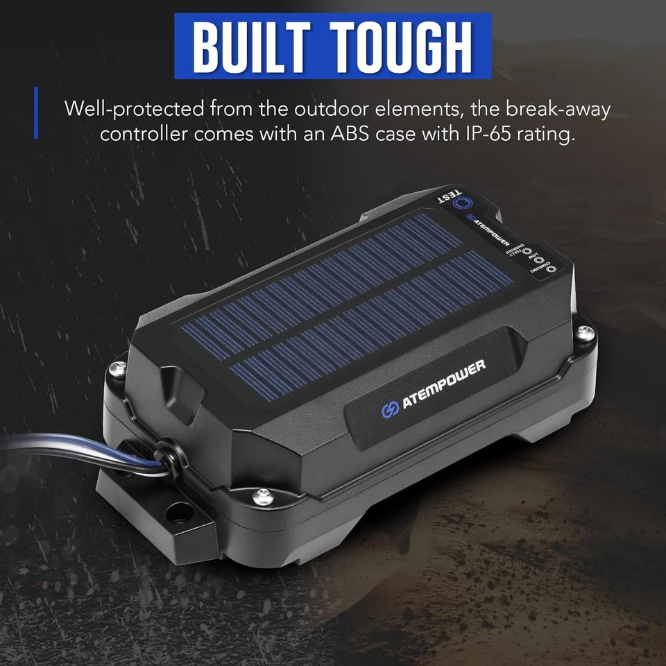 Kit de control de freno de remolque Breakaway con interruptor 12V 3AH LifePO4 litio Foto 4 de 4