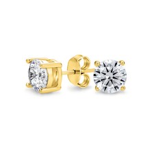 Classic Round Cubic Zirconia Solitaire Stud Earrings For Women Unisex