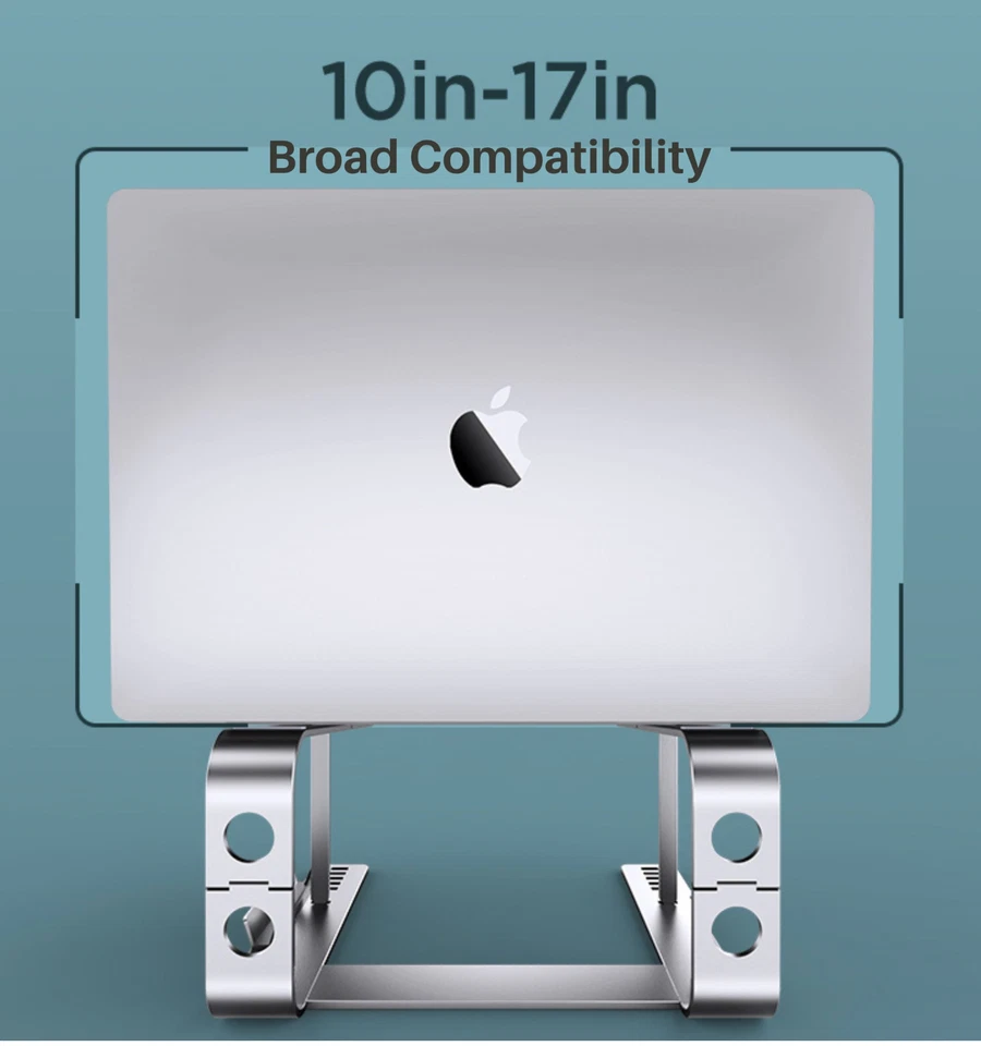 Soporte para computadora portátil ajustable soporte para computadora para escritorio soporte ergonómico de aluminio 10-17" Foto 4 de 4