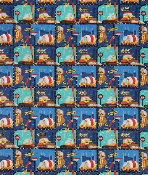 Work In Progress Fabric Panel Tickles Colorful Construction Premium Cotton A