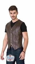 TJAYZ Western SOFT GENUINE LEATHER Vest Biker Interior Pocket COWBOY Motorcycle