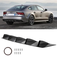 For Audi A7 2017 Quattro Carbon Rear Bumper Diffuser Spoiler Splitter Wing