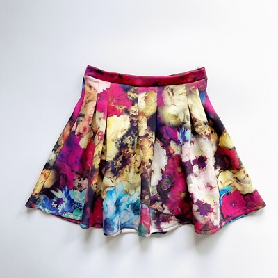 Romeo Juliet Couture floral box pleated skirt Size XS