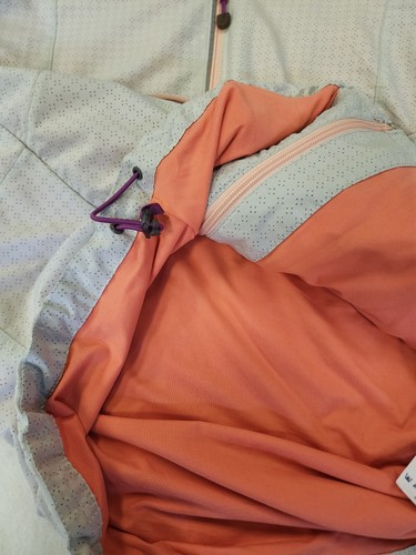 Lands End Women S Tall Gray Orange Zip Track Jacket Collar Breathable Pockets - Picture 8 of 11