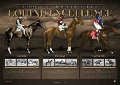 EQUINE EXCELLENCE CARBINE PHAR LAP MAKYBE DIVA LIMITED HORSE RACING PRINT WINX - Picture 1 of 1