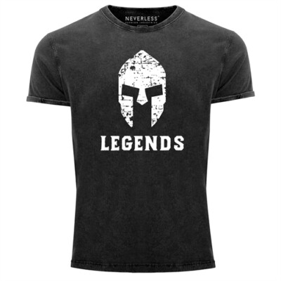 Cooles Angesagtes Herren T-Shirt Sparta Legends Used Look Slim Fit Neverless 