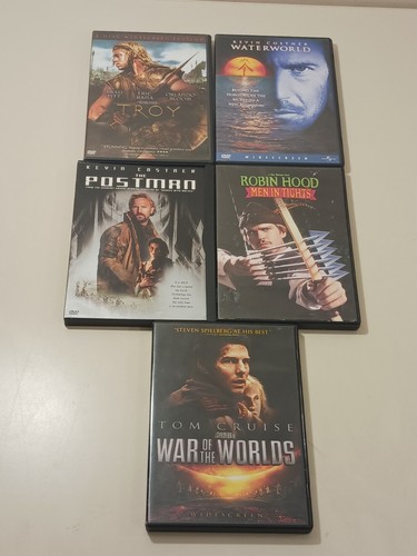 Dvd Lot 5 Troy WaterWorld PostMan RobinHood Men in Tights War of the World's #30