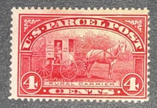 Travelstamps:1912-13 US Stamp Scott # Q4 Rural Carrier Parcel Post 4 cents MNH