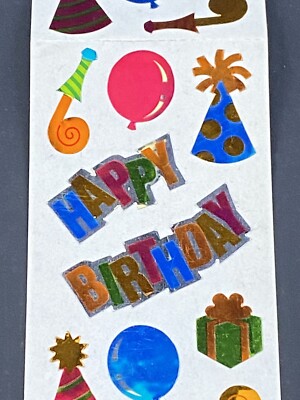 Hambly Silver Foil Birthday Stickers - 25 Sheets Of Prismatic Celebration Stickers