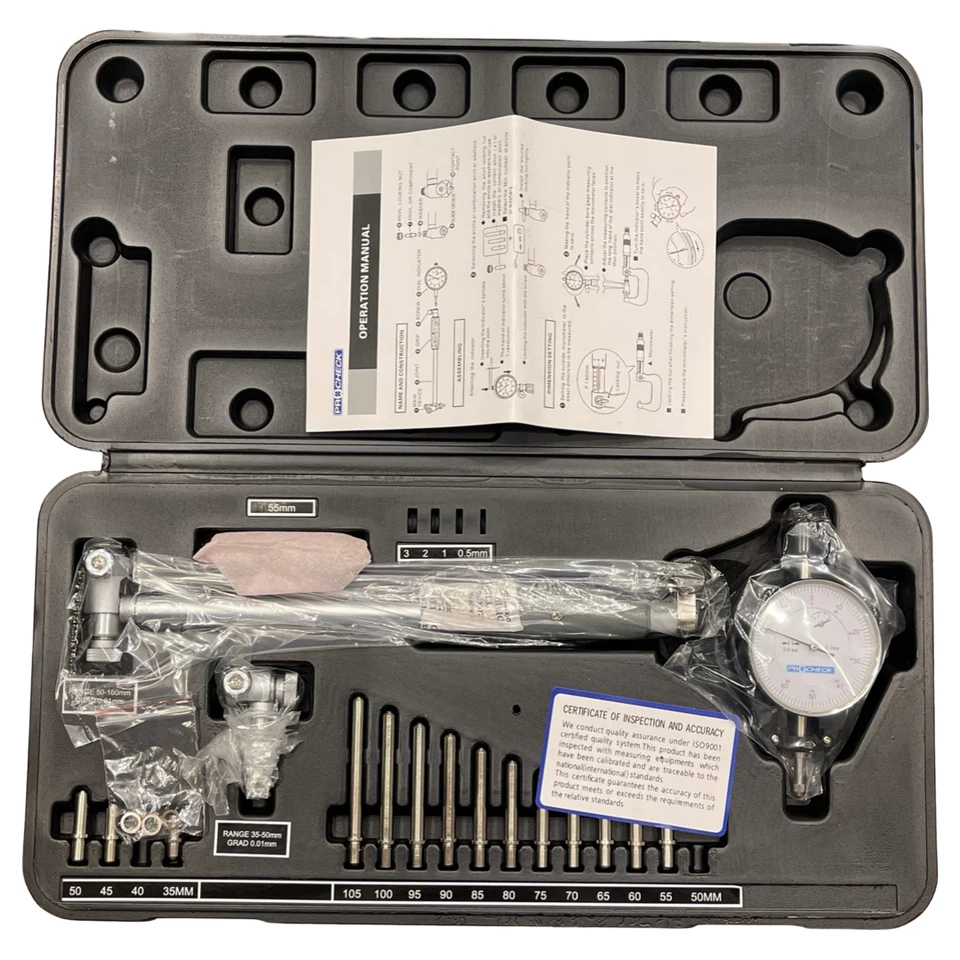 ProCheck 35-150mm Extended Range Dial Bore Gage Set 0.01mm Graduation