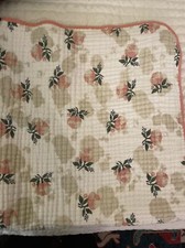 Little Unicorn - Cotton Muslin Baby Quilt - Pink Rose Flower Pattern