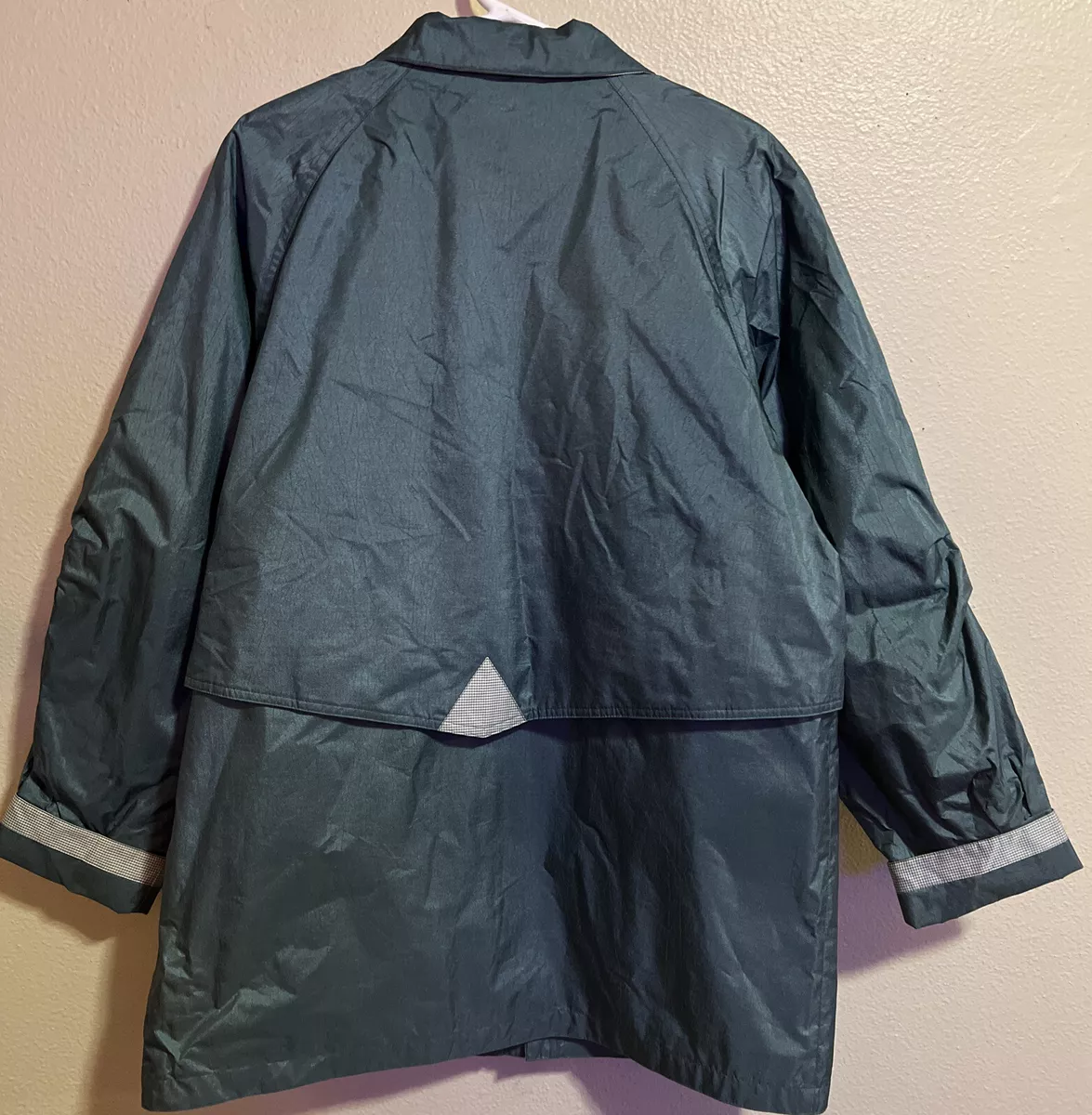 VTG 80 s Fleet Street Jacket Women s Size L Lined Zip Up Raincoat J 238
