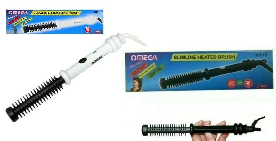 OMEGA SLIMLINE HEATED HOT HAIR STYLING BRUSH TONG 13 MM