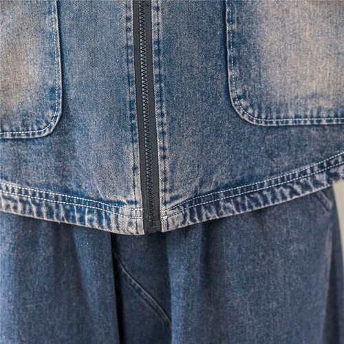 Moda Mujeres Chaquetas de mezclilla con capucha Pantalones de mezclilla sueltos Abrigos Informales Talla grande Prendas exteriores - Imagen 12 de 17