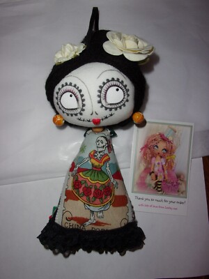 LESLEY JANE FRIDA KAHLO DOLL ORNAMENT 8'' TALL ORIGINAL CREATION