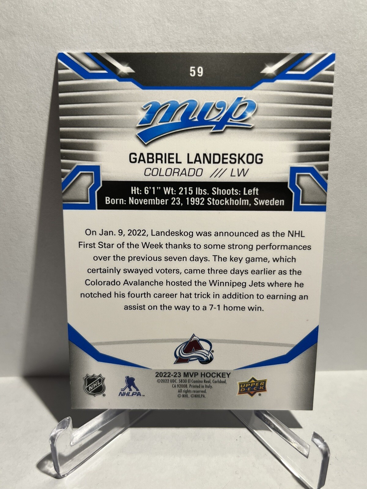2022-23 Upper Deck MVP Blue Script Parallel Team Set - Pick Your NHL Team