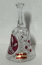 BLEIKRISTALL Hofbauer Collection 24% Lead Crystal Cut Bell Bird & Berry Design.