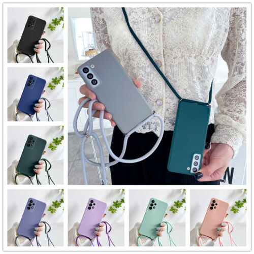 For Samsung S21 S22 Ultra S20 FE S23 A52 Neck Strap Shockproof Phone Case Cover - Picture 1 of 21