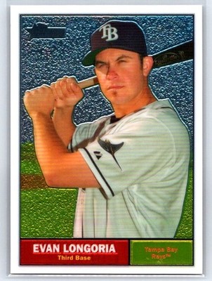 Evan Longoria 2010 Topps Heritage Chrome #C98 Numbered /1961 Tampa Bay Rays