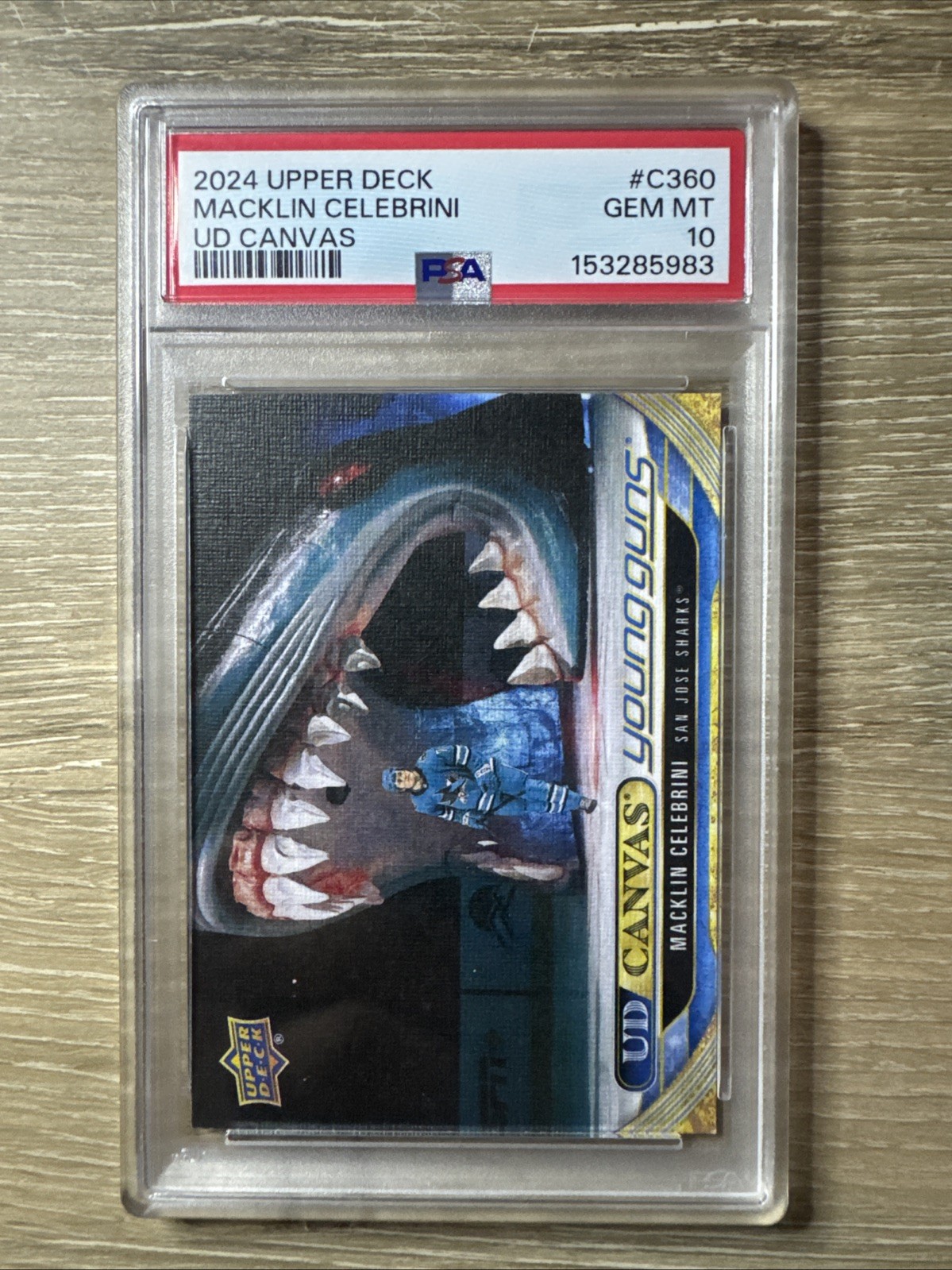 2024 Upper Deck Young Guns Macklin Celebrini UD Canvas SP PSA 10 view 1