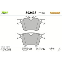 1X Bremsbelagsatz, Scheibenbremse Valeo 302433 Passend FüR Jaguar Volvo