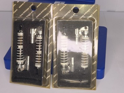 Integy V2 Billet Machined Piggyback Shocks (2) Silver for Axial SCX-10 1:10