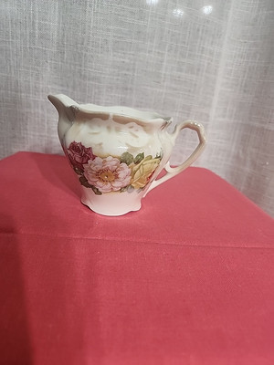 PORCELAIN CREAMER DELICATE PASTEL ROSE PATTERN - MADE IN GERMANY