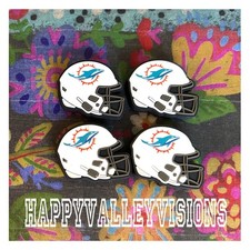 4 Pce MIAMI Football Team Silicone Focal Beads DIY Jewelry Beadable Pens