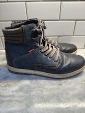 Zapatillas altas enceradas Levis Fletcher para hombre talla 12 de mezclilla de cuero con cordones 51794809U