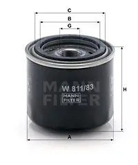 MANN-FILTER W 811/83 Filtro olio Filtro ad avvitamento, con una valvola di non ritorno - Immagine 2