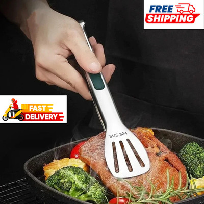 1pc Non-Slip Stainless Steel Food Tongs   Meat Salad Bread Clip for Barbecue