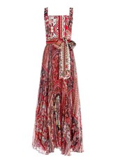 NWT Alice + Olivia Deonna in Euphoria Pleated Maxi Belted Tank Dress 6 $595
