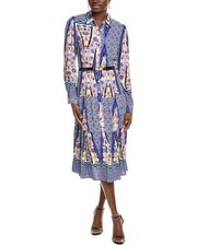 Gracia A-Line Buckle Belt Midi Dress Women's