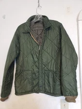 Vintage BIG SMITH Quilted Full Zip Work Jacket Jacket 70s 80s Lg Army Army Green