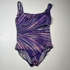 Vintage Longitude Womens Size 14 One Piece Swimsuit Bathing Suit 90s Purple