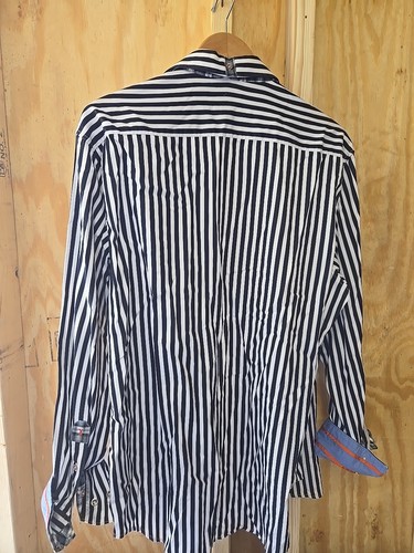 Robert Graham Shirt Mens 2XL Geometric Vertical Striped Button Up Preppy Hipster - Picture 7 of 8