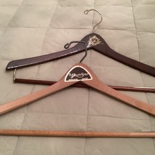 Vintage Hangers 2 Wooden 3 Satin Covered Lot Of 5