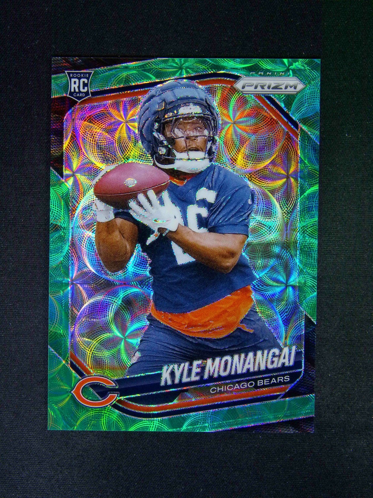 2025 Panini Prizm Kyle Monangai #348 RC Rookie Prizm Green Scope /75