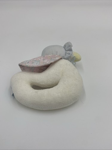 Vintage Eden Mother Goose In Bonnet Rattle Plush Hand Held 5" Baby Toy Duck BK