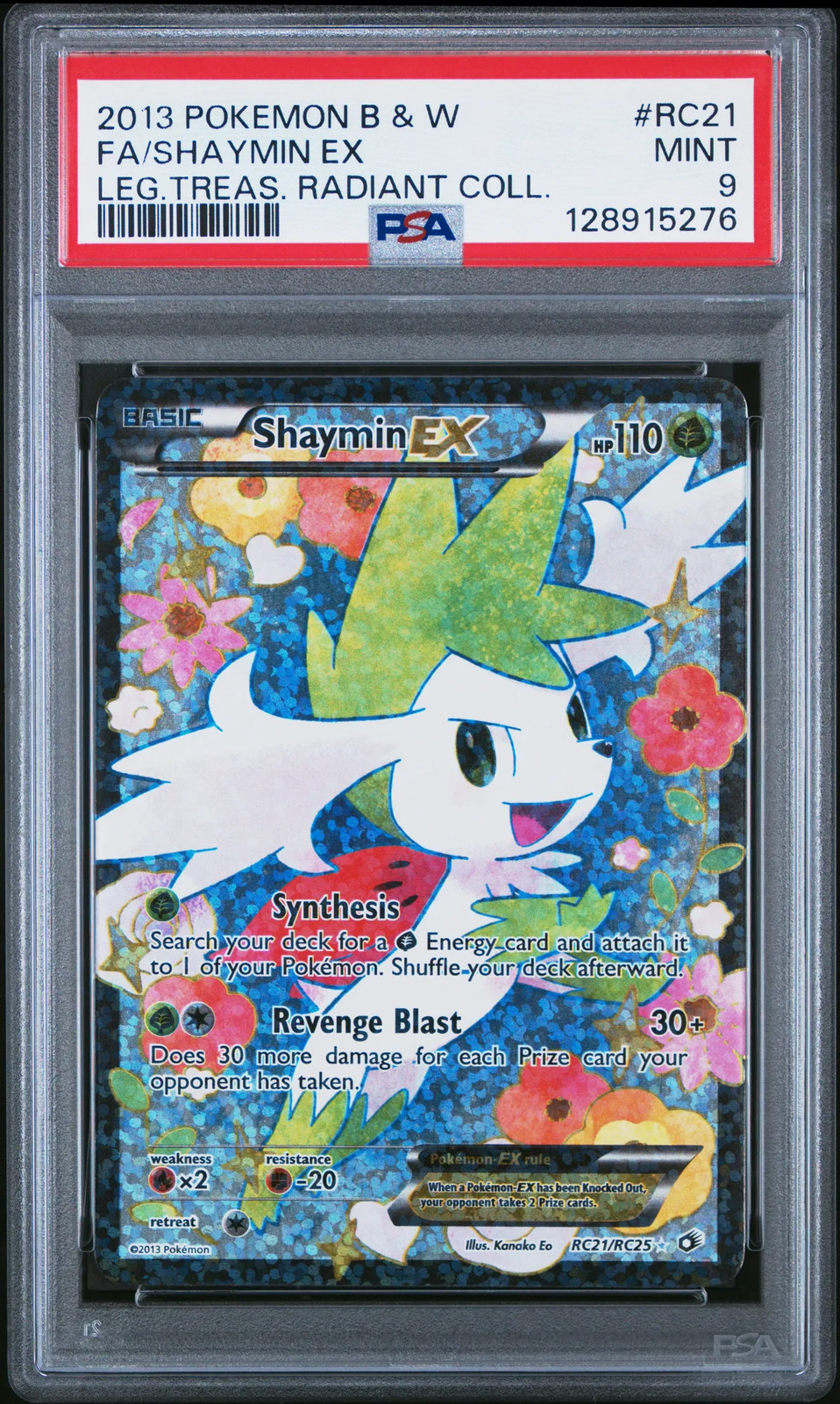 Shaymin EX #RC21 Pokemon Legendary Treasures Radiant Coll. PSA 9