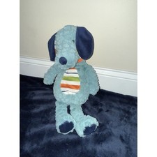 Douglas Baby Cute Blue Dog Puppy 13" Plush Lovey Stuffed Animal Stripe Tummy
