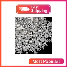 Twisweet Silver Pearl Rods Star Sprinkles, Edible Sugar Sprinkles for Cake Decor