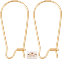 50Pcs/Box Ohrhaken Ohrringe Fischhaken 18K Vergoldetes Gold U-Form Ohrringband 1