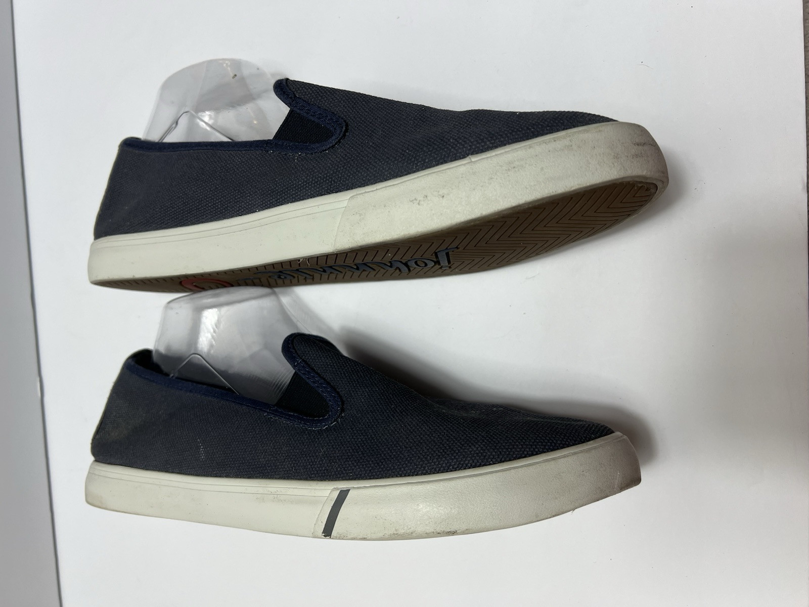 SAOLA Sneaker Stealth Uomo Taglia 10.5 Blu Johnny O Tessuto Slip On Suola Gomma Tela