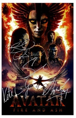 AVATAR FIRE AND ASH Signed Poster 11x17 Sam Worthington, Zoe Saldaña, Stephen L
