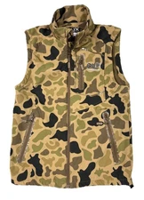 DUX Waterfowl Co. Camo Soft Shell Vest Men’s Small Fleece Lined Hunting
